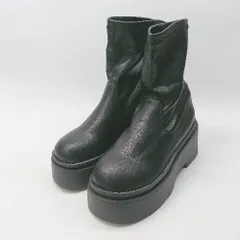 ■ ⊇ Lace Ladies ボリュームソール ベーシック ショートブーツ ショートブーツ サイズ235 ブラック レディース E  【1504240010601】