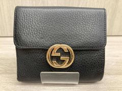 ✨極美品✨】グッチ 二つ折り財布 インターロッキングG レザー