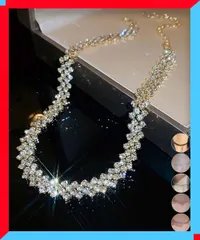 新品 ラインストーンネックレス レディース キラキラ 首飾り 上品 パーティー 高見え 大人女子 春 夏 【送料無料】