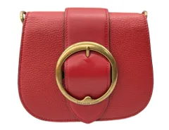 ラルフローレン RalphLauren POLO ポロ Pebbled Leather Lennox Bag ペブルドレザー レノックスバッグ スモール クロスボディ RED 赤 ショルダーバッグ ロゴ レッド 104B-61