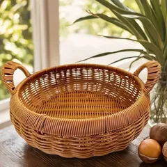 【新品・未使用】 ラタンに似た織り物収納バスケット キッチン 庭 小物収納 棚用バスケット インテリア インテリア小物 小物入れ インテリア収納 収納かご 小さい フルーツ お菓子 多用途 多目的 大活用 整理整頓 便利