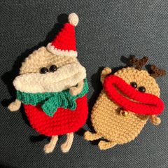 パクパクモンスター　クリスマス　サンタ　トナカイ　セット　小物入れ　ハンドメイド