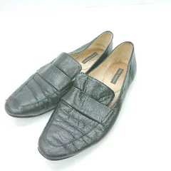 ◇ Θ FABIO　RUSCONI ファビオルスコーニ スクエアトゥ パンプスローファー サイズ38 ブラック レディース E  【1501160011039】