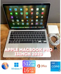 ［良品］Apple MacBook Pro 13inch 2020/Core i5 2GHz/16GB/SSD512GB/Windows11/Office 2021/408