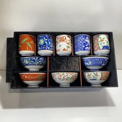 翠日水 茶碗・湯呑 ５客セット 木箱付き　(管理番号：OKU9707/D1-80)
