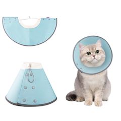 新品 OYANTEN エリザベスカラー 犬 猫 ソフト 軽量 カラー 防水タイプ ボタン 柔らか 調整可能 洗える 引っ掻き防止 爪切り 足舐め防止 傷舐め防止 皮膚病 傷口保護 去勢手術 術後対応 避妊 ケア ストレスフリー 小型犬 猫（M ブルー）