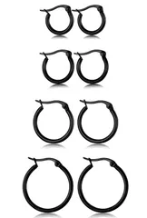 【特売】JeryWe ピアス フープピアス 小さめ 金属アレルギー対応 メンズ レディース サージカルステンレス 両耳用 イヤリング セット 人気 ステンレス 素材 4ペア ステンレスピアス 可愛い シルバーピアス