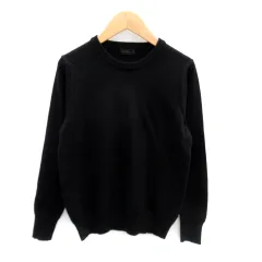 アパートバイローリーズ apart by lowrys ニット カットソー 長袖 クルーネック 無地 M 黒 ブラック /SY37のサムネイル