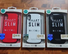 iPhone XS ／ iPhone X  耐衝撃・薄型ハイブリッドケース 「PALLET SLIM」 5.8インチ対応 ストラップホール搭載  レッド／ホワイト／ブラックのサムネイル