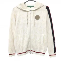 ★SALE価格★トミーヒルフィガー ニットパーカー アイボリー×ベージュ ロゴワッペン 袖刺しゅう  レディース M ゴルフウェア Tommy Hilfiger Golf