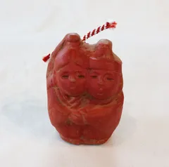 土鈴　民芸道祖神鈴　紙塑（しそ）人形