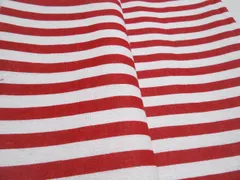 【数量限定】入学グッズ 入園 (幅：150ｃｍ長さが選べます） ハンドメイド テーブルクロス (幅：150ｃｍｘ長さ150ｃｍ 綿麻生地 赤白ストライプ) 10ｍｍストライプ柄