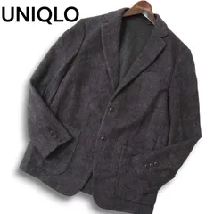 UNIQLO ユニクロ 秋冬 ウールブレンド★ ニット テーラード ジャケット Sz.M メンズ 灰 グレー