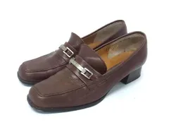 LANCEL ランセル レザー ヒール ローファー 表記サイズ23 1/2 靴 シューズ レディース ブラウン系 DJ2348のサムネイル