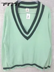 ◇ BEAUTY&YOUTH UNITED ARROWS コットン ニット 長袖 Vネック セーター グリーン ブラック レディース 【中古】 【1002801298142】