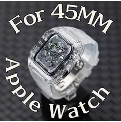 45㎜高級AppleWatch アップルウォッチバンド ラバーベルトカバー  ケース　バンド　キラキラ　メタル34