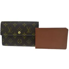 【中古】 ルイヴィトン LOUIS VUITTON ポルト トレゾール エテュイ パピエ 三つ折り 財布 モノグラム レザー パスケース付 M61202 60AC025
