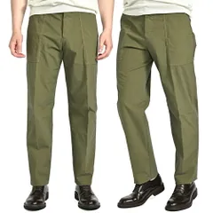 BERWICH ベルウィッチ / FATIGUE185 ファティーグ スラックス ノータック ストレッチ パンツ 春夏 メンズ コットン カーキグリーン イタリア製 421936