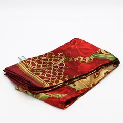 美品 クリスチャンディオール レッド シルク100％ ストール レディース 2000000 SGN NSK