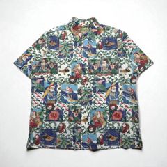 Reyn Spooner ハワイ製 MELE KALIMAKA アロハシャツ ボックスシャツ XL マルチカラー 総柄