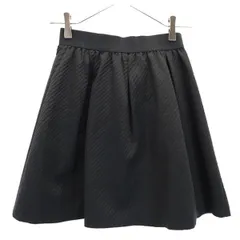 バーバリーブルーレーベル 日本製 三陽商会 ギャザースカート 36 ブラック系 BURBERRY BLUE LABEL バックジップ レディース 【中古】  【230430】