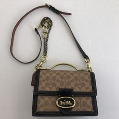 02m1382 【中古】 COACH コーチ ライリー トップハンドル 22 シグネチャー ショルダーバッグ ハンドバッグ 2Wayバッグ 73937  茶 ブラウン - メルカリ