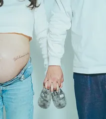 【Welcome baby】マタニティフォトシール　マタニティフォト　マタニティシール　ペイントシール