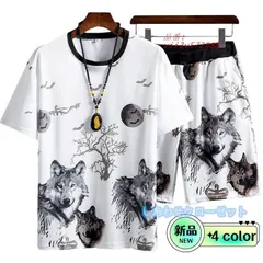 ジャージ メンズ 上下 セットアップ 半袖 上下セット 部屋着 トレーナー ショットパンツ スウェット 夏服 氷の糸 半袖Tシャツ スポーツウエア 柄シャツ  vii3v572988