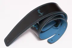 【new】Moody Straps / 2.5 Inch Black/Sky Blue Leather Standard Tail【GIB横浜】