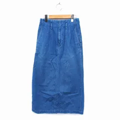 ナノユニバース nano universe スカート フレア ロング マキシ丈 デニム コットン 綿 スリット 38 青 ブルー /NT12