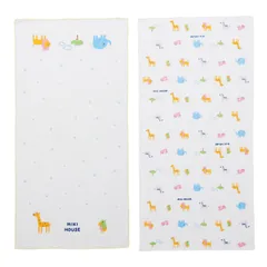 新品 【 ミキハウス 】 ガーゼタオルセット 沐浴 お風呂 ガーゼ タオル 2枚組 綿100％ 日本製 35×70cm 出産準備 男の子 女の子 ベビー キッズ 赤ちゃん ベビー服 46-8339-380 マルチカラー