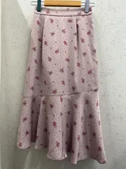【美品】 く103　MAJESTIC LEGON/マジェスティックレゴン　ミモレ丈スカート　sizeM　ピンク　花柄　裏地あり　お得　匿名配送