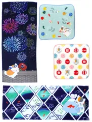 【中古】雑貨 全4種セット 和風てぬぐい 「一番くじ 夏目友人帳 ～お祭りニャンコ先生～」 E賞