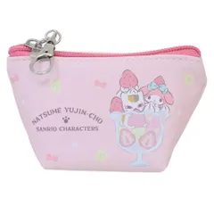 夏目友人帳xサンリオキャラクターズ ミニポーチ イヤフォンポーチ ニャンコ先生xマイメロディ サンリオ バンダイ イヤホンケース 小物入れ キャラクター グッズ 
