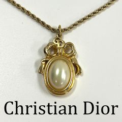 Christian Dior　クリスチャンディオール　ネックレス　パール　リボン
