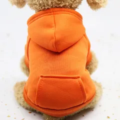 犬 服 秋 冬 ポケットパーカー 無地スウェットパーカー フード付き 防寒 暖かい シンプル 涼しい 可愛い わんこ服 猫服 格好いい 小型犬 中型犬⑤オレンジ