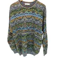 ユーズドフルギ USED古着 {{Fantasie di Settembre }}90-00S イタリア製 総柄 プルオーバー 3Dニット メンズ FR：48 