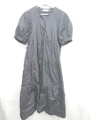 ◇ ⊂ ◎ IEDIT イディット 半袖 ロング丈 ワンピース サイズM ブラック レディース E  【1410290045466】