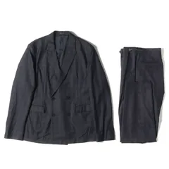 美品 EMPORIO ARMANI エンポリオアルマーニ シルク ウール チェック 柄 セットアップ スーツ 2ピース ネイビー 紺 52 ビジネス フォーマル オフィス カジュアルのサムネイル