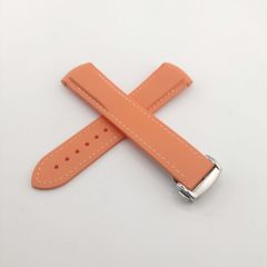 22mm 腕時計 シリコン ラバーベルト オレンジ×ホワイト Dバックル 【対応】オメガ シーマスター/プラネットオーシャン