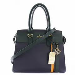 サマンサ＆シュエット samantha&chouette リアネ Liane スポーティーラインハンドバッグ ショルダーバッグ 2way 別売りチャーム付き レザー 紺 ネイビー 緑 グリーン /YT