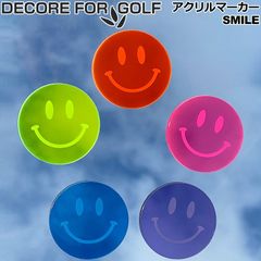【カラー選択可】DECORE FOR GOLF デコレフォーゴルフ ビタミンカラー ゴルフマーカー スマイル 40mm AC-chip-SMILE ネオンカラー 蛍光 蛍光色 ニコちゃん ボールマーカー 新品【DECORE FOR GOLF正規販売店】