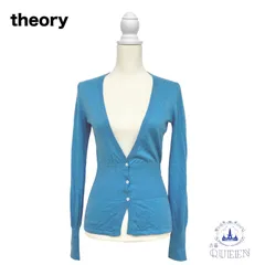 【訳アリ】 theory セオリー トップス カーディガン ボレロ Ｖネック 長袖 大きいサイズ レディース ライトブルー 2 カシミア m-2 送料無料 古着