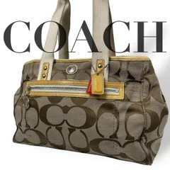 良品 4920 COACH トートバッグ キャンバス シグネチャー ベージュ