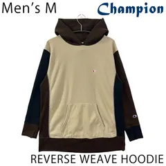 【USED／メンズM】CHAMPION リバースウィーブ プルオーバー フーディ サンドベージュ／マルチ