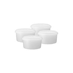 ドウシシャ 製氷カップ Sサイズ 4個セット かき氷器用 カップ本体直径約8.9cm × 高さ5.0cm（製氷直径 約7.7cm） ホワイト HS-19S