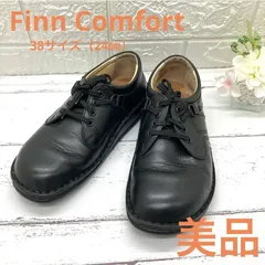 FinnComfortフィンコンフォート★レザーシューズ★シボレザー★38★黒 オンライン アウトレットファッション - FinnComfortフィン