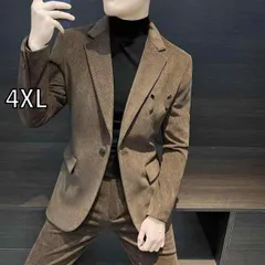 [4XL]メンズ ファッション 服 用 オシャレ シンプル 大人 かっこいい 大きいサイズ ストリート 紳士服 コーデュロイ スーツ 無地 ハイエンド ツーピース シンプル フォーマルスーツ
