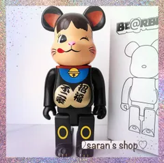 ベアブリック BE@RBRICK 400% 28センチ ペコちゃん 招き猫 黒のサムネイル