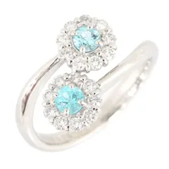 パライバトルマリン ダイヤモンド リング PT0.20ct D0.28ct